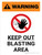 Warning: Keep Out - Blasting Area Portrait White With Icon - Wall Sign