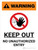 Warning: Keep Out No Unauthorized Entry Portrait White With Icon - Wall Sign
