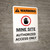 Warning: Mine Site Authorized Access Only Portrait White With Icon - Wall Sign