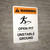 Warning: Open Pit Unstable Ground Portrait White With Icon - Wall Sign