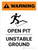 Warning: Open Pit Unstable Ground Portrait White With Icon - Wall Sign