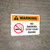 Warning: No Smoking - Stop Your Engine Landscape With Icon - Wall Sign