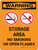 Warning: Storage Area - No Smoking Open Flame Portrait With Icon - Wall Sign