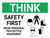 Think: Safety First - Wear PPE Landscape With Icon - Wall Sign