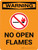 Warning: No Open Flames Portrait OSHA With Icon - Wall Sign