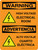 Warning: High Voltage Electrical Room Bilingual Spanish OSHA Portrait With Icon - Wall Sign