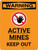 Warning: Active Mines - Keep Out Portrait With Do Not Enter Icon - Wall Sign