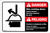 Danger: Men Working Above - Impact Hazard/Hard Hat Required with Icon Bilingual Spanish Landscape - Label