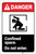Danger: Confined Space - Do Not Enter ANSI with Icon Portrait - Label