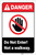 Danger: Do Not Enter - Not a Walkway ANSI with Icon Portrait - Label