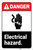 Danger: Electrical Hazard ANSI with Icon Portrait - Label