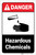 Danger: Hazardous Chemicals ANSI with Icon - Label