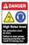 Danger: High Noise Area Wear Hearing Protection ANSI with Icon Portrait - Label