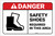 Danger: PPE Safety Shoes Required In This Area ANSI with Icon Landscape - Label