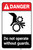 Danger: Do Not Operate Without Guards ANSI with Icon Portrait - Label