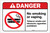 Danger: No Smoking/Vaping - Tobacco and Electronic Cigarettes Prohibited ANSI with Icon Portrait - Label