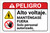 Danger: High Voltage Stay Out Personnel Only Hazard with Graphic Spanish ANSI Landscape - Label