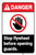 Danger: Stop Flywheel Before Opening Guards With Icon ANSI Portrait - Label