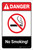 Danger: No Smoking with Icon ANSI Portrait - Label