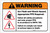 Warning: Arc Flash and Shock Hazard/PPE Required ANSI with Icons Landscape - Label