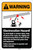 Warning: Electrocution Hazard Crane Avoid Death Serious Injury ANSI Portrait - Label
