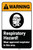 Warning: Respiratory Hazard Wear Approved Respirator ANSI Portrait - Label