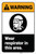 Warning: Wear Respirator in This Area with Icon Portrait - Label