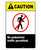 Caution: No Pedestrian Traffic - Traffic Permitted with Icon Portrait - Label