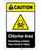 Caution: Chlorine Area Hazardous Contact May Result in Injury ANSI Portrait - Label