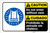 Caution: Do Not Enter Without Vest with Icon Bilingual Spanish ANSI Landscape - Label