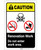 Caution: Renovation Work - Do Not Enter Work Area with Icon ANSI Portrait - Label
