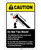 Caution: Do Not Two Block - Two Blocking the Crane Could Cause Injury ANSI Portrait - Label