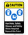 Caution: Hard Hats/Safety Glasses/Safety Shoes Required Beyond This Point ANSI Portrait - Label