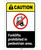 Caution: Forklifts Prohibited In Pedestrian Area ANSI Portrait - Label