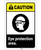Caution: PPE Eye Protection Area With Graphic ANSI Portrait - Label