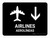 Airlines With Down Arrow Black Bilingual Spanish Landscape - Wall Sign