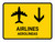 Airlines With Down Arrow Yellow Bilingual Spanish Landscape - Wall Sign