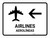 Airlines With Left Arrow White Bilingual Spanish Landscape - Wall Sign