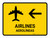 Airlines With Left Arrow Yellow Bilingual Landscape - Wall Sign