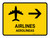 Airlines With Right Arrow Yellow Bilingual Spanish Landscape - Wall Sign