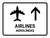Airlines With Up Arrow White Bilingual Spanish Landscape - Wall Sign