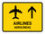 Airlines With Up Arrow Yellow Bilingual Spanish Landscape - Wall Sign