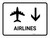 Airlines With Down Arrow White Landscape - Wall Sign