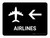 Airlines With Left Arrow Black Landscape - Wall Sign