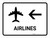 Airlines With Left Arrow White Landscape - Wall Sign
