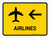 Airlines With Left Arrow Yellow Landscape - Wall Sign