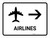 Airlines With Right Arrow White Landscape - Wall Sign