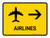 Airlines With Right Arrow Yellow Landscape - Wall Sign