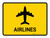Airlines Yellow Landscape - Wall Sign