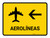 Airlines With Left Arrow Yellow Spanish Landscape - Wall Sign